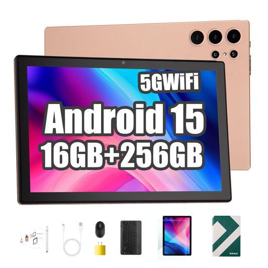 Tableta S25 de 10.1", Android 15, 16 GB de RAM, 256 GB de almacenamiento expandible hasta 1 TB, pantalla táctil IPS HD de 3000 x 1440, batería de 8800 mAh, Bluetooth 5.0