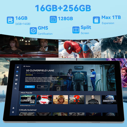 Tableta S25 de 10.1 pulgadas con Android 15, 16 GB de RAM, 256 GB de almacenamiento expandible hasta 1 TB, pantalla táctil IPS HD de 3000 x 1440, batería de 8800 mAh, Bluetooth 5.0